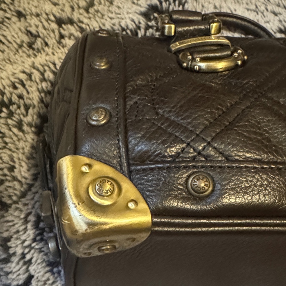 Metrocity Quilted Brown Leather Satchel - Picture 4 of 16
